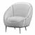 Sleek Diandre Barrel Chair: Modern Comfort and Style 3D model small image 4