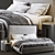 Scandinavian Meridiani Bardo Bed 3D model small image 2