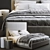 Scandinavian Meridiani Bardo Bed 3D model small image 4
