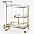 Elegant Gray Brass Bar Trolley 3D model small image 1