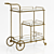 Elegant Gray Brass Bar Trolley 3D model small image 2