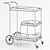 Elegant Gray Brass Bar Trolley 3D model small image 3