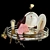 Elegant Decor Set: Tray, Plates, Vase Stand, Bell 3D model small image 2