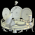 Elegant Decor Set: Tray, Plates, Vase Stand, Bell 3D model small image 5