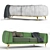 Silkworm-inspired Sofa: Green and White 3D model small image 1