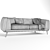 Silkworm-inspired Sofa: Green and White 3D model small image 3