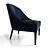 Elegant Velvet Bella Chair 3D model small image 3