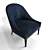 Elegant Velvet Bella Chair 3D model small image 4