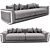 Elegant Montgomery Fendi Sofa 3D model small image 1