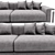 Elegant Montgomery Fendi Sofa 3D model small image 2