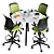 Steelcase POTRERO415 Conference Set2 - Modern Steel Office Table 3D model small image 2