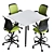 Steelcase POTRERO415 Conference Set2 - Modern Steel Office Table 3D model small image 8