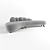 Luxury Gray Curve Sofa: Modern Design 3D model small image 1