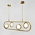 Modern Brass Pendant Light with Glass Shades 3D model small image 1