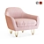 Velvet Lily Armchair: Pink Elegance 3D model small image 1