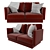 Sleek All-Two 190 Sofa 3D model small image 1