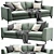 Modern Meridiani Louis Up Sofa 3D model small image 3