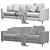 Modern Meridiani Louis Up Sofa 3D model small image 4