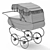 1960s Vintage Restmor Carriage Pram 3D model small image 5