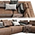 Modern Jesse Leather Sofa 3D model small image 5