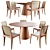 Bossa Palha Dining Set: Elegant, Textured, and Rendering-Ready 3D model small image 1