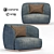 Contemporary Redondo Armchair: Stylish High Poly Design 3D model small image 1