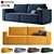 Stylish Loft Velvet Sofa 3D model small image 1