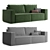 Stylish Loft Velvet Sofa 3D model small image 4