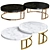 Elegant Gold Marble Coffee Table 3D model small image 1