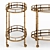 Elegant 2-Tier Mirrored Trolley 3D model small image 2