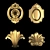 Golden Gypsum Ornaments Pack 3D model small image 1