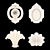 Golden Gypsum Ornaments Pack 3D model small image 2