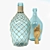 Vintage Bottle with Wooden Handle 3D model small image 1