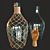 Vintage Bottle with Wooden Handle 3D model small image 9