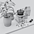 Elegant Coffee Set: 8-Piece Decorative Delight 3D model small image 4