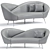 Wing Curved Sofa: Modern Elegance for Ultimate Comfort 3D model small image 3