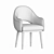 Elegant Black & White Armchair 3D model small image 4