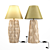 Indian Wooden Base Bedside Lamp 3D model small image 1