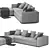 Elegant Minotti Sofa - Luxurious Comfort 3D model small image 2