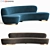 Elegant Freeform Curved Sofa 3D model small image 1