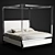 Elegant Acrylic Canopy Bed 3D model small image 1