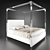 Elegant Acrylic Canopy Bed 3D model small image 4