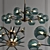 Elegant Blue Glass Chandelier 3D model small image 1