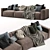 Elise Stretch Leather Sofa 3D model small image 3