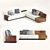 Modern Wood-backed Sofa+ in Fabric 3D model small image 5
