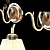 Vintage Gold Crystal Wall Lamp 3D model small image 2