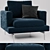 Modern Larsen Armchair with Realistic Details 3D model small image 1