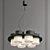 Italian Modern Chandelier with Six Shades 3D model small image 1