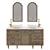 Modern Cabinet with Sinks & Mirrors 3D model small image 1