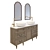Modern Cabinet with Sinks & Mirrors 3D model small image 2